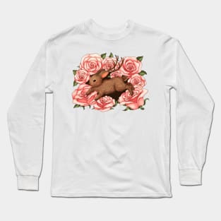 Jackalope With Roses Long Sleeve T-Shirt